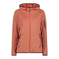 Kurtki damskie - CMP damska kurtka Knit-Tech ze stałym kapturem, Campari-Lighter, 46 - miniaturka - grafika 1