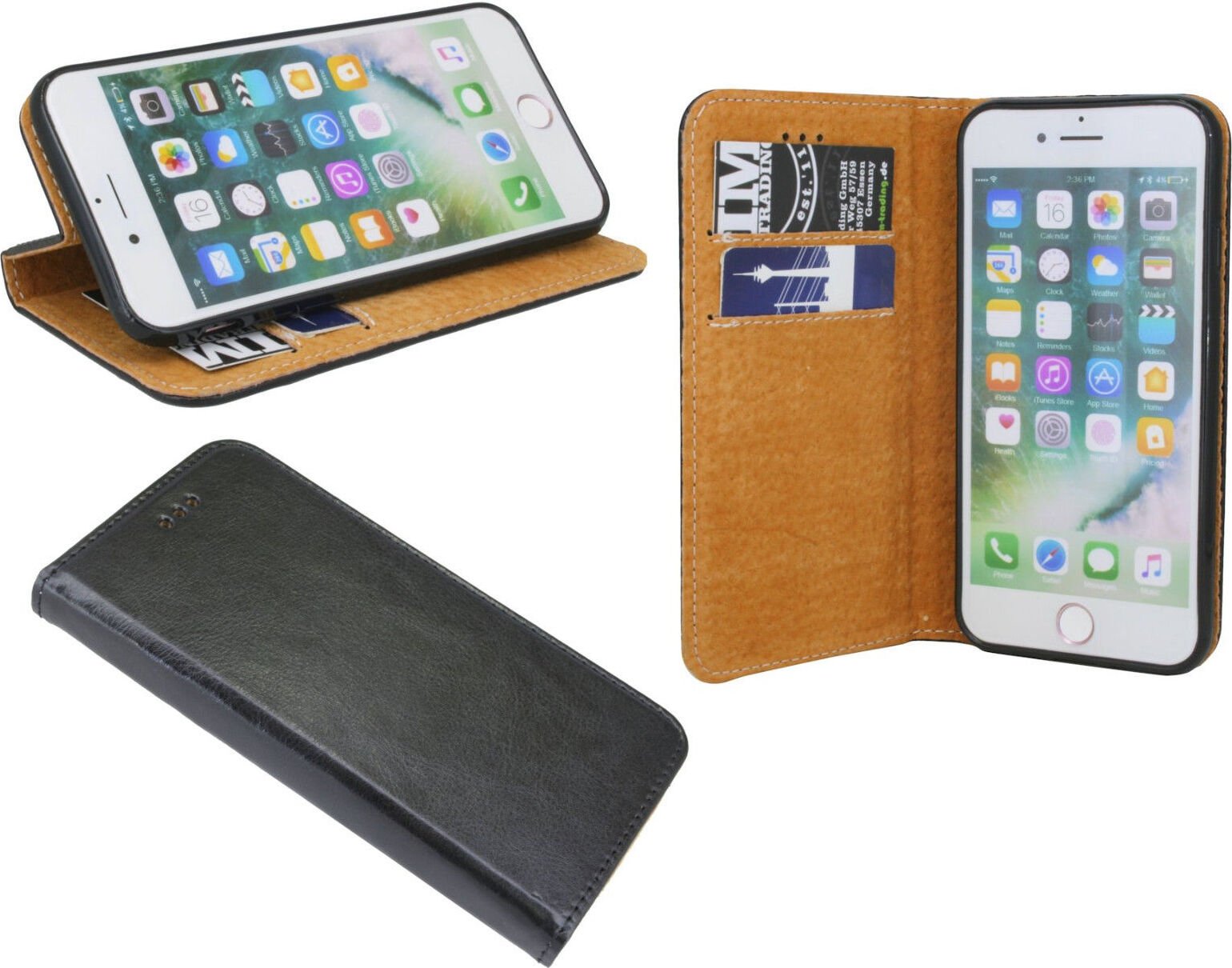 cofi1453 Eleganckie, skórzane etui Book Cover kompatybilne z SAMSUNG GALAXY S10E (G970F) w kolorze czarnym z portfelem w stylu okładki książki