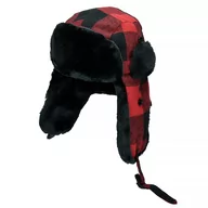Czapki damskie - Fox Outdoor Czapka Uszatka w Czerwoną Kratę - Czarny || Czerwony - M - miniaturka - grafika 1
