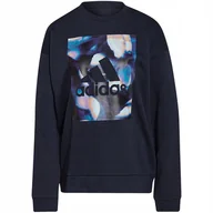 Bluzy damskie - Bluza damska adidas U4U Soft Knit Swe granatowa GS3880 S - miniaturka - grafika 1