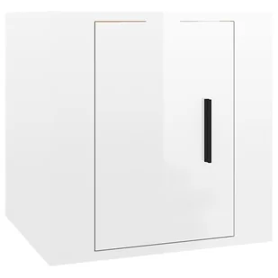 Lumarko Wiszące szafki telewizyjne, 2 szt, białe, połysk, 40x34,5x40 cm - Szafki RTV - miniaturka - grafika 6