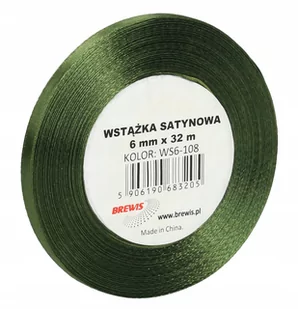 Brewis Wstążka dekoracyjna satynowa 6mm/32m zielona 19 - Pasmanteria - miniaturka - grafika 1