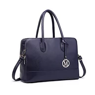Torebki damskie - Miss Lulu Aktówka torebka na laptopa torba robocza torba listonoszka retro elegancka damska, Lt1726-ciemnoniebieski, m - miniaturka - grafika 1