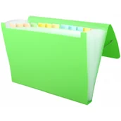 Teczki i skoroszyty - Penmate Teczka z przegródkami A4 PP-104 zielona - miniaturka - grafika 1