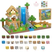Klocki - Klocki Magnetyczne Klocki Minecraft Klocki Sześciany Piksele Światło 138 El - miniaturka - grafika 1