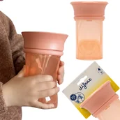 Kubki dla dzieci - DIFRAX Kubek treningowy 360 stopni Peachy 250 ml - miniaturka - grafika 1