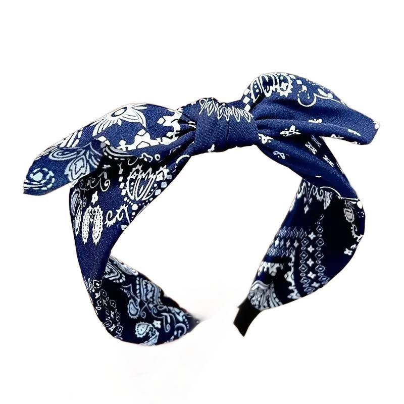 Opaska do Włosów Super Kolory i Wzory Pin Up Niebiesko Biała