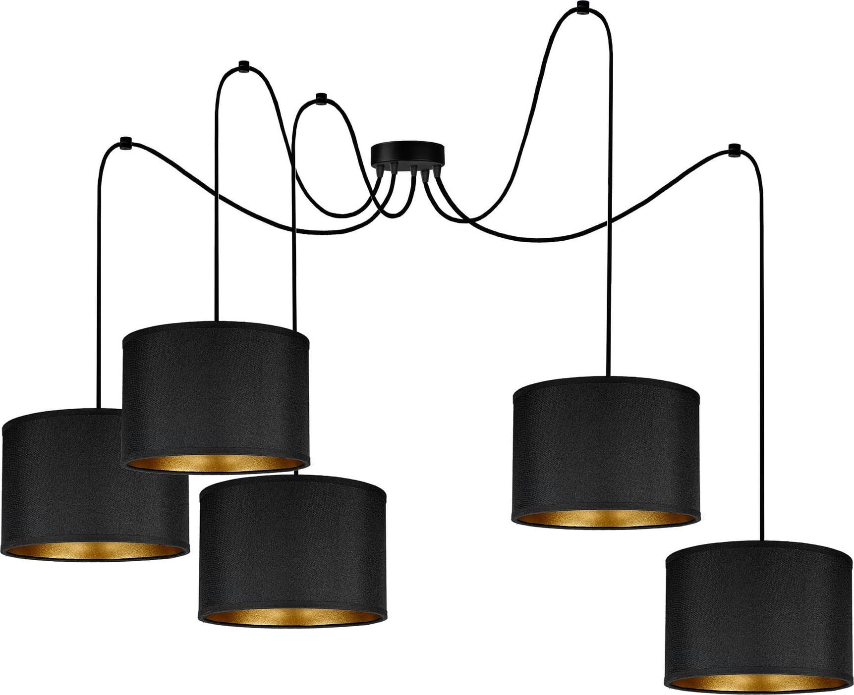 Lampa wisząca Orno KYLO 5P E27, lampa wisząca, max. 5x60W, czarna