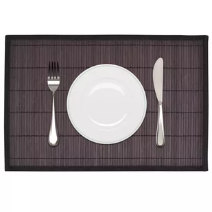 vidaXL 6 Bambusowych brązowych podkładek pod talerze 30x45 cm ciemny brąz - Obrusy i serwetki - miniaturka - grafika 1