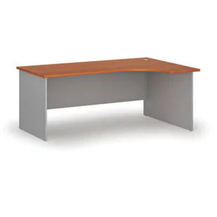 Biurko narożne PRIMO GRAY, 1800 x 1200 mm, prawe, szary/czereśnia - Biurka - miniaturka - grafika 1