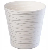 Donice - Doniczka na kwiaty z podstawką 25 cm, kremowa - miniaturka - grafika 1