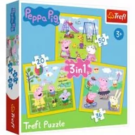 Puzzle - Trefl puzzle Wesoły dzień Peppy, 3w1 - miniaturka - grafika 1