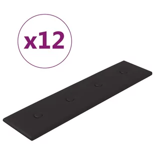 vidaXL Panele ścienne, 12 szt., czarne 60x15 cm, sztuczna skóra 343981 - Panele ścienne i boazeria - miniaturka - grafika 3