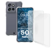 Etui i futerały do telefonów - Bizon Elastyczne etui + 2x folia na ekran Case Clear Pack do Motorola Edge 50 Neo - miniaturka - grafika 1