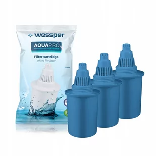 3X Filtr Wody Do Dzbanka Wessper Aquapro Alkaline, NiebieskI - Wkłady filtrujące - miniaturka - grafika 1