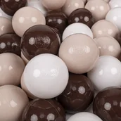 Suche baseny - KiddyMoon Plastikowe piłeczki 7cm pastelowy beż-brązowy-biały 50 Zabawka zestaw kulek - miniaturka - grafika 1