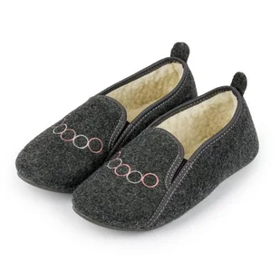 Bambosze damskie czarne filcowe ocieplane kółka 38 - Kapcie damskie Bambosze damskie czarne filcowe ocieplane kółka 38 - Kapcie damskie - miniaturka - grafika 1