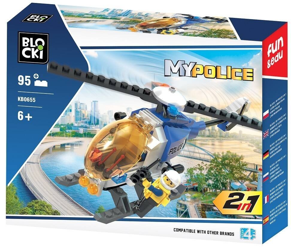 BLOCKI MYPOLICE 2 W 1 HELIKOPTER DO KLOCKÓW POLICJI I TWORZENIE POSTERUNKU