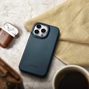 iCarer CE Oil Wax Premium Leather Folio Case skórzane etui iPhone 14 Pro Max z klapką magnetyczne MagSafe niebieski (AKI14220708-BU) - Etui i futerały do telefonów - miniaturka - grafika 26