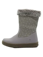 Botki damskie - lamino Skórzane botki w kolorze szarym - miniaturka - grafika 1