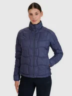 Kurtki i kamizelki sportowe damskie - 4F Kurtka puchowa trekkingowa z wypełnieniem Primaloft Silver damska - szara L - miniaturka - grafika 1