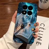 Etui i futerały do telefonów - TEMU Etui na telefon REDMI z miękkiego TPU w czarnym kolorze ze śnieżnym pociągiem, kompatybilne z Redmi Note 8 Pro/Redmi Note 8/Redmi Note 13 Pro - miniaturka - grafika 1