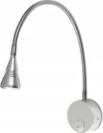 Lampy ścienne - Lampa Led ścienna do czytania kinkiet regulowany metal 3W wyłącznik srebrna - miniaturka - grafika 1