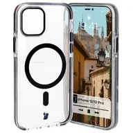 Etui i futerały do telefonów - Bizon Etui z pierścieniem magnetycznym Case Marco do iPhone 12 Pro / 12, przezroczyste z czarną ramką - miniaturka - grafika 1