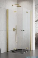 Kabiny prysznicowe - Radaway Nes KDD B Brushed Gold kabina 90x100 szczotkowane złoto 10024090-99-01L/10024100-99-01R - miniaturka - grafika 1