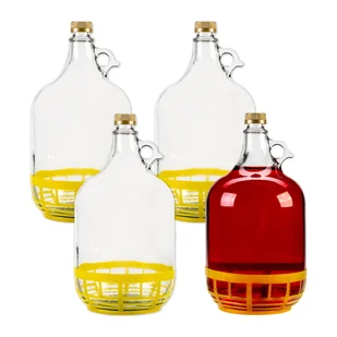 ZESTAW 4 szt GĄSIOR 5 L balon dama butelka baniak na wino nalewki + koszyki - Domowy wyrób alkoholu - miniaturka - grafika 1