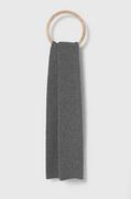 Apaszki i szaliki damskie - Calvin Klein szalik z domieszką wełny kolor szary gładki - miniaturka - grafika 1