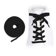 Akcesoria obuwnicze - Sznurówki płaskie 7 mm Czarny 90 cm - miniaturka - grafika 1