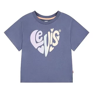 Koszulki dla dziewczynek - Levi's Koszulka dziewczęca Lvg Heart Oversized 3ej236, Niebieski koronkowy, 5 lat - grafika 1