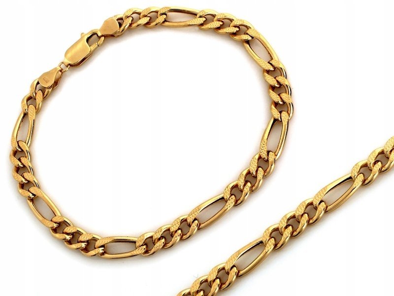 Bransoletka Figaro łańcuszkowa 585 14k 6mm waga 7.13g żółte złoto dla par
