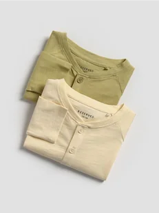 Reserved - Bawełniany longsleeve 2 pack - jasnozielony - Bluzki dla niemowląt - miniaturka - grafika 1