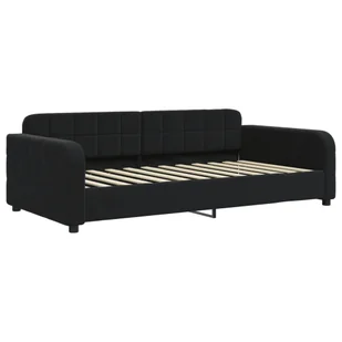 Sofa rozsuwana, czarna, 90x200 cm, aksamit Lumarko! - Łóżka - miniaturka - grafika 7