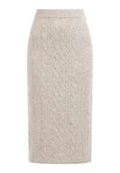 Spódnice - DreiMaster Damska spódnica midi z dzianiny, Be?owy Melan?, XL-XXL - miniaturka - grafika 1