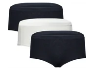Majtki damskie - MEXX Majtki hipstery damskie z bawełną, 3 pary (Granatowy/biały, M) - miniaturka - grafika 1