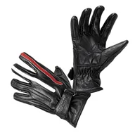 Rękawice motocyklowe - W-TEC Klasyczne rękawice motocyklowe W-TEC Classic, Jawa czarna z czerwono-białym paskiem, M 22705-M-3 - miniaturka - grafika 1