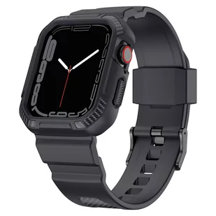 Kingxbar CYF537 2w1 pancerne etui Apple Watch SE, 8, 7, 6, 5, 4, 3, 2, 1 (45, 44, 42 mm) z paskiem szare - Akcesoria do smartwatchy - miniaturka - grafika 1