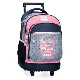 Pepe Jeans Noni Denim Plecak Compact 2 Koła Wielobarwny 32x43x21 cms Poliester 28,9L by Joumma Bags, Wielobarwny, Kompaktowy plecak 2 koła - Plecaki - miniaturka - grafika 1