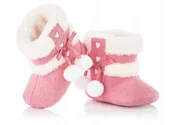 Buty dla dziewczynek - Ciepłe kozaczki niemowlęce niechodki r.17/18 - miniaturka - grafika 1