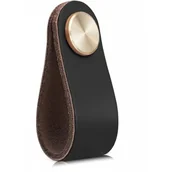 Zawiasy, okucia i inne akcesoria - Uchwyt meblowy skórzany, gałka do szafki, gałka do szuflady ze skóry, uchwyt meblowy vintage do szafek, komody, kuchni (czarny, pojedynczy otwór) - miniaturka - grafika 1