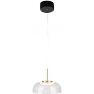 Lampy sufitowe - Altavola Design Vitrum lampa wisząca 1x7W LED czarny mat/satynowe złoto/przezroczysty LA104/P - miniaturka - grafika 1