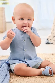 Dresy i komplety dla chłopców - Mayoral Newborn komplet bawełniany niemowlęcy kolor niebieski - grafika 1