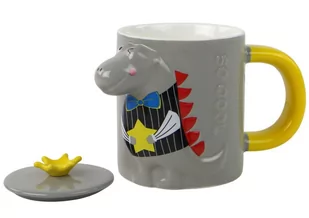 Kubek Ceramiczny Zaparzacz Szary Dinozaur 400 ml - Zabawy w naśladowanie dorosłych - miniaturka - grafika 1