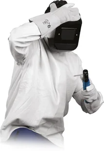 KURTKA OCHRONNA SKÓRZANA DLA SPAWACZY REIS KSL; BIAŁY - Akcesoria spawalnicze - miniaturka - grafika 1