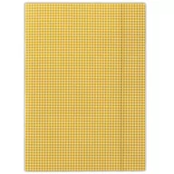 Szkolne artykuły papiernicze - Donau Teczka z gumką karton A4 400gsm 3-skrzydłowa pomarańczowa w kratę - miniaturka - grafika 1