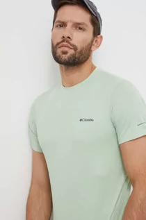 Koszulki męskie - Columbia t-shirt sportowy Zero Rules kolor zielony gładki - grafika 1