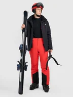 Spodnie narciarskie - 4F Spodnie narciarskie z szelkami membrana 10000 męskie - czerwone XL - miniaturka - grafika 1